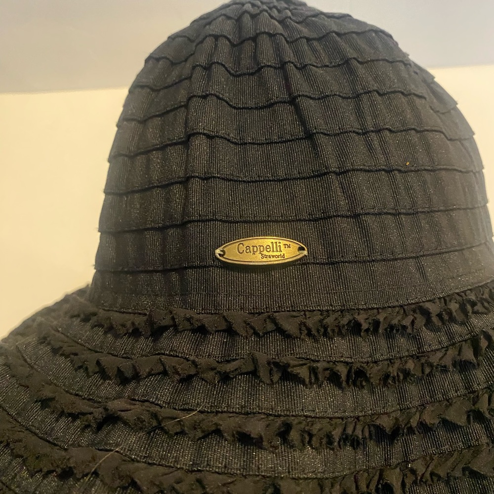Cappelli Straworld Black Foldable Sun Hat - Picture 3 of 8